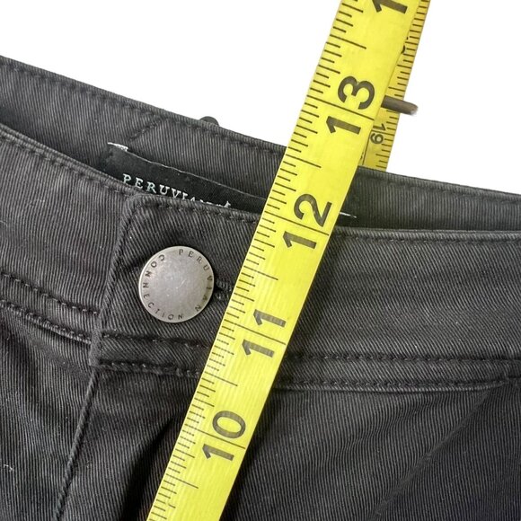 Peruvian Connection Black Lyocell Blend Straight Leg High Rise Ankle Pants 10 - Picture 11 of 11